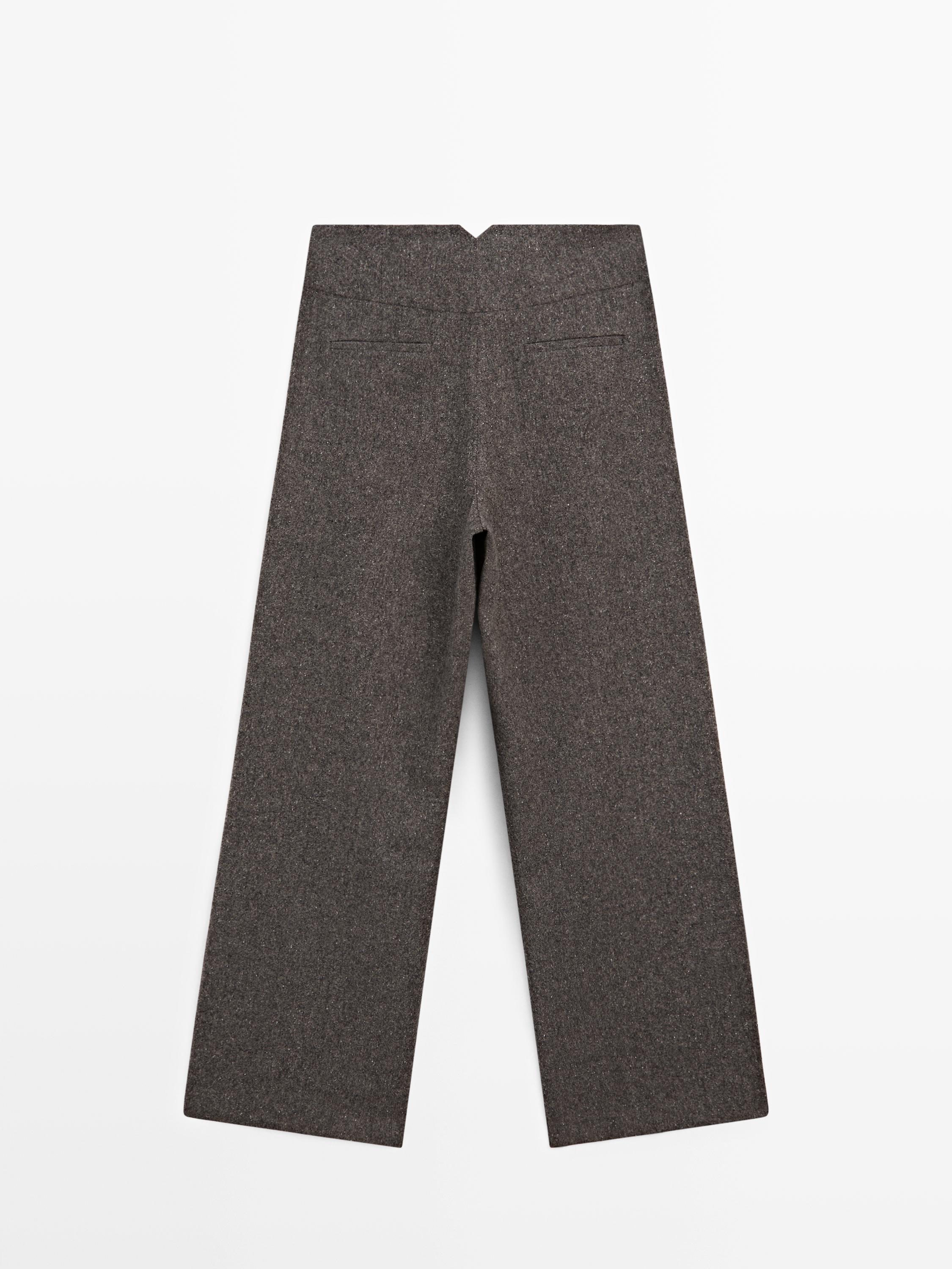 Knickerbocker yarn effect suit trousers